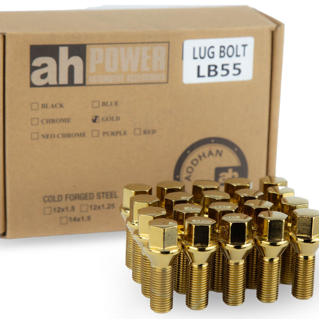 Aodhan LB55 Lug Bolts Set - Conical Seat, 28mm Shank Length