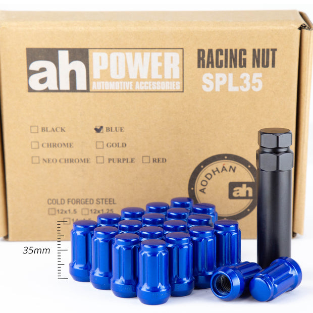 Aodhan Spline Lug nuts Set - Conical Seat ,35mm Overall Size