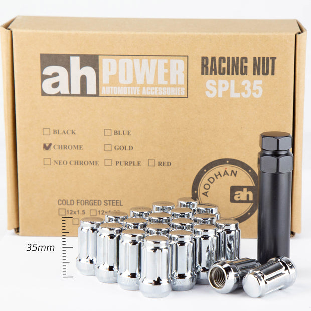 Aodhan Spline Lug nuts Set - Conical Seat ,35mm Overall Size